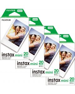 Fujifilm Instax Mini Film, 20 shot pack x 4 Bundle