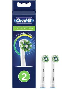 Oral-B CrossAction Toothbrush Heads with CleanMaximiser - 2 Pack