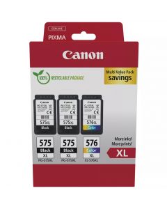 Canon PG-575XL Black Twin &amp; CL-576XL Colour Ink Cartridge Combo Pack - 5437C004