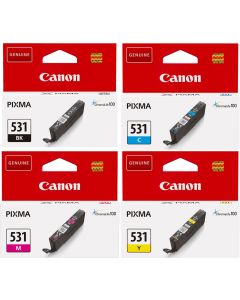 Canon CLI-531 Black Cyan Magenta Yellow Ink Cartridge Bundle Pack
