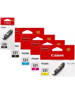 Canon PGI-530 Black &amp; CLI-531 Black Cyan Magenta Yellow Ink Cartridge Bundle Pack