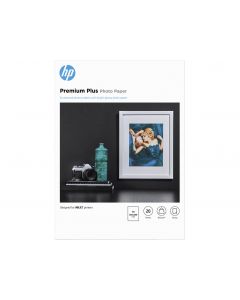 HP Premium Plus Photo Paper, Glossy, 300 g/m2, A4 (210 x 297 mm), 20 Sheets - CR672A