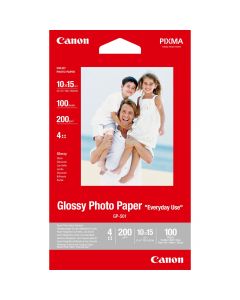 Canon GP-501 Everyday Use Photo Paper, Glossy, 200 g/m2, 10 x 15 cm (4 x 6&quot;), 100 Sheets - 0775B003