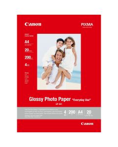 Canon GP-501 Everyday Use Photo Paper, Glossy, 200 g/m2, A4 (210 x 297 mm), 20 Sheets - 0775B082