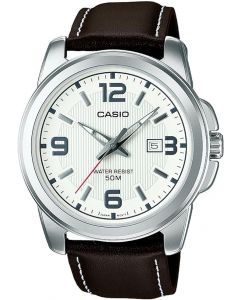 Casio Mens Analogue Watch - Brown with Silver Case