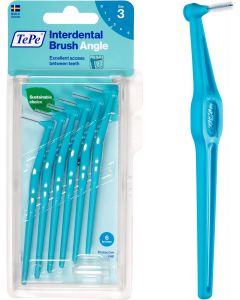 TePe Angle Interdental Brushes Blue, 0.6mm (Size 3), 6pk