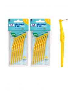 TePe Angle Interdental Brushes Yellow, 0.7mm (Size 4), 6pk - 2 Pack Bundle (12 brushes)