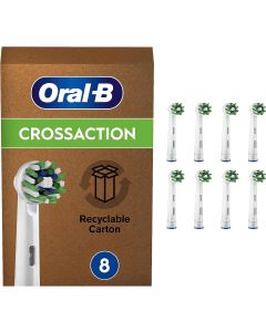 Oral-B CrossAction Toothbrush Heads with CleanMaximiser - 8 Piece Bundle (2 Packs of 4)