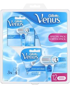 Gillette Venus Smooth Razor Blades - 12 Piece Bundle (8 Pack + 4 Pack)
