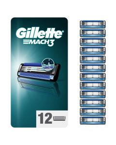 Gillette Mach3 Razor Blades - 12 Piece Bundle (8 Pack + 4 Pack)