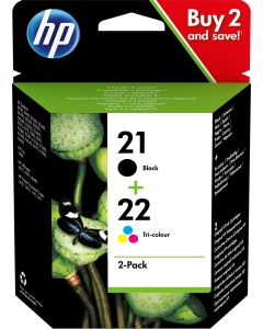 HP 21 Black &amp; 22 Colour Ink Cartridge Combo Pack - SD367AE