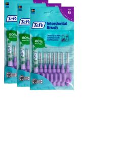 TePe Purple Large 1.10mm - 3 Packets of 8 - (24 Brushes) Bundle