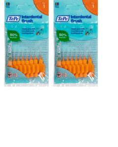 TePe Orange G2 Fine 0.45mm 2 Packets of 8 - (16 Brushes) Bundle