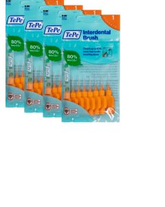 TePe Orange G2 Fine 0.45mm 4 Packets of 8 - (32 Brushes) Bundle