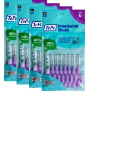 TePe Purple Large 1.10mm - 4 Packets of 8 - (32 Brushes) Bundle