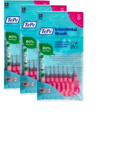 TePe Pink G2 Fine 0.4mm - 3 Packets of 8 - (24 Brushes) Bundle