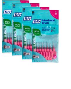 TePe Pink G2 Fine 0.4mm - 4 Packets of 8 - (32 Brushes) Bundle