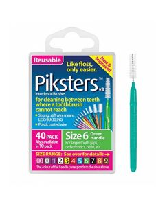Piksters Interdental Brushes Green Size 6 - Pack of 40