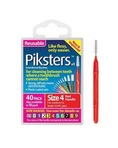 Piksters Interdental Brushes Red Size 4 - Pack of 40