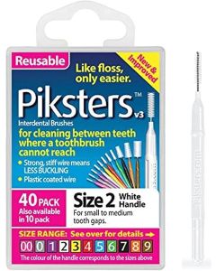 Piksters Interdental Brushes White Size 2 - Pack of 40