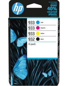 HP 932 Black &amp; 933 Cyan Magenta Yellow Ink Cartridge Combo Pack - 6ZC71AE