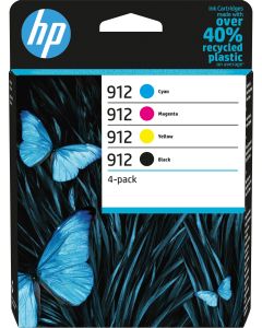 HP 912 Black Cyan Magenta Yellow Ink Cartridge Combo Pack - 6ZC74AE