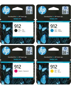 HP 912 Black Cyan Magenta Yellow Ink Cartridge Bundle Pack