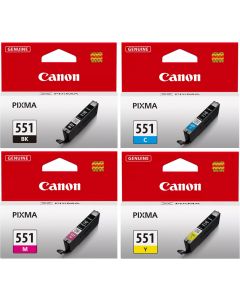 Canon CLI-551 Black Cyan Magenta Yellow Bundle Pack