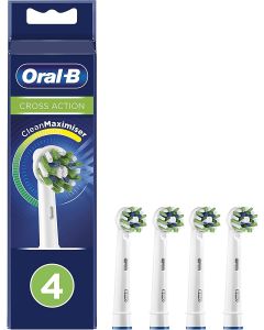 Oral-B CrossAction Toothbrush Heads with CleanMaximiser - 4 Pack