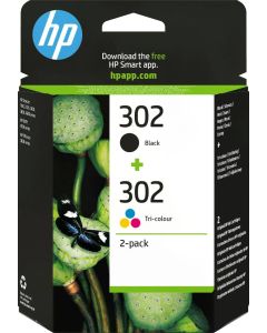 HP 302 Black &amp; Colour Ink Cartridge Combo Pack - X4D37AE