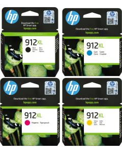 HP 912XL Black Cyan Magenta Yellow Ink Cartridge Bundle Pack