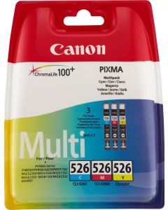 Canon CLI-526 Cyan Magenta Yellow Ink Cartridge Combo Pack - 4541B009