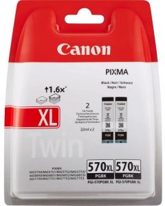 Canon PGI-570XL Black Ink Cartridge Twin Combo Pack - 0318C007