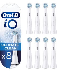 Oral-B iO Ultimate Clean Toothbrush Heads White - 8 Piece Bundle (2 Packs of 4)
