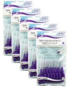 TePe Purple Large 1.10mm - 5 Packets of 8 - (40 Brushes) Bundle