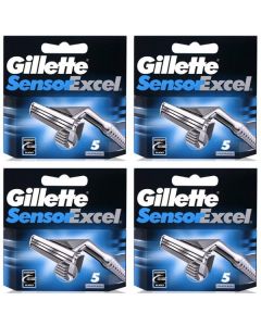 Gillette Sensor Excel Razor Blades - 20 Piece Bundle (4 Packs of 5)