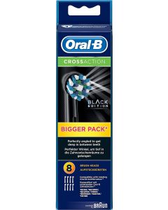 Oral-B CrossAction Toothbrush Heads Black - 8 Piece Bundle (4 Packs of 2)