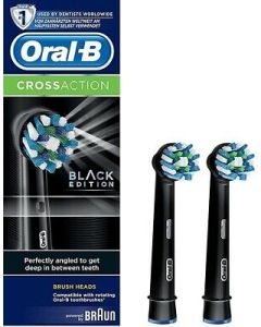Oral-B CrossAction Toothbrush Heads Black - 2 Pack