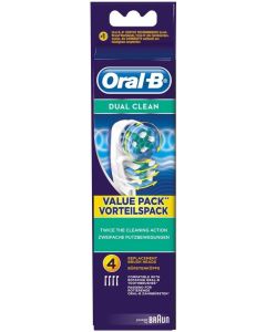 Oral-B Dual Clean Toothbrush Heads - 4 Piece Bundle (2 Packs of 2)