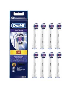 Oral-B 3D White Toothbrush Heads - 8 Piece Bundle (2 Packs of 4)