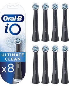 Oral-B iO Ultimate Clean Toothbrush Heads Black - 8 Piece Bundle (2 Packs of 4)