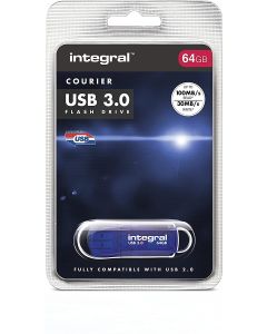Integral INFD64GBCOU3.0 64GB USB Memory 3.0 Flash Drive Courier Blue
