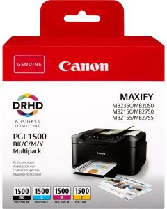 Canon PGI-1500 Black Cyan Magenta Yellow Ink Cartridge Combo Pack - 9218B005