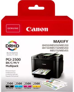 Canon PGI-2500 Black Cyan Magenta Yellow Ink Cartridge Combo Pack - 9290B004