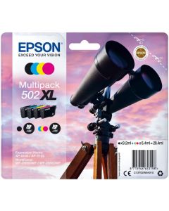 Epson 502XL Binoculars Black Cyan Magenta Yellow Ink Cartridge Combo Pack