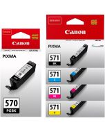 Canon PGI-570 Black &amp; CLI-571 Black Cyan Magenta Yellow Bundle Pack