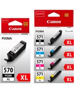 Canon PGI-570XL Black &amp; CLI-571XL Black Cyan Magenta Yellow Bundle Pack