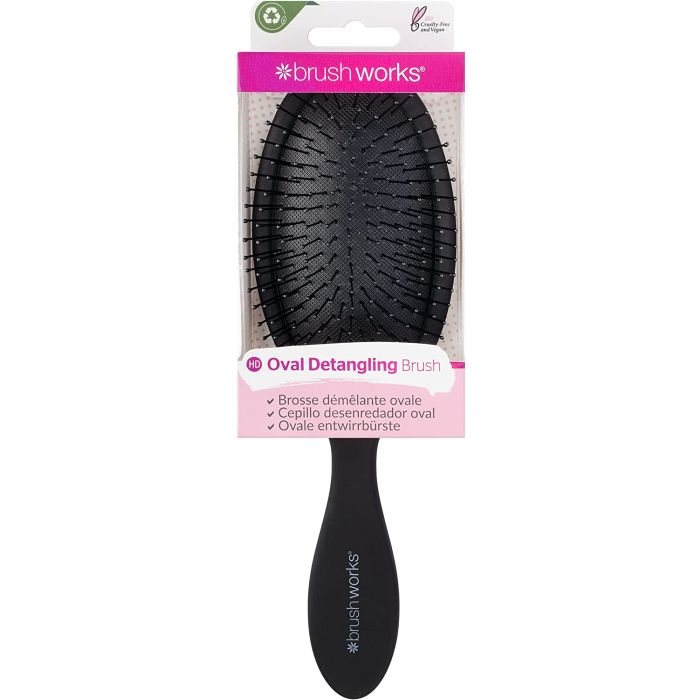 Brushworks Professional Oval Detangling Hair Brush - Black